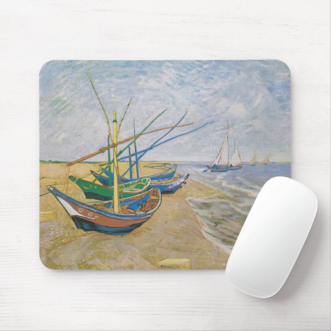 Fishing Boats | Vincent van Gogh Mouse Pad (With Mouse)