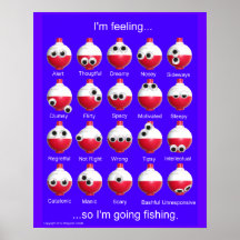 Fishing Bobber Emotions Poster