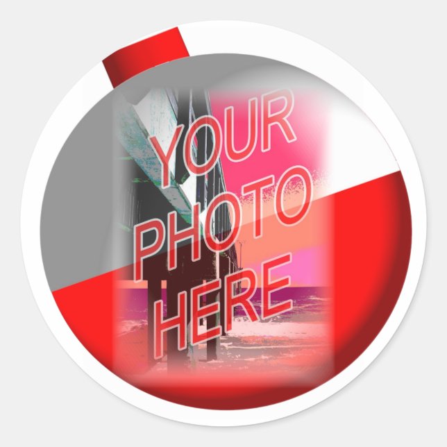 Fishing Bobber Frame Template Classic Round Sticker (Front)