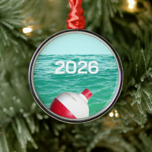 Fishing Bobber in Water Metal Tree Decoration