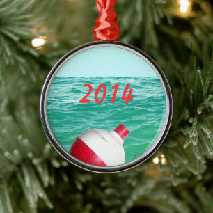 Fishing Bobber in Water Metal Tree Decoration