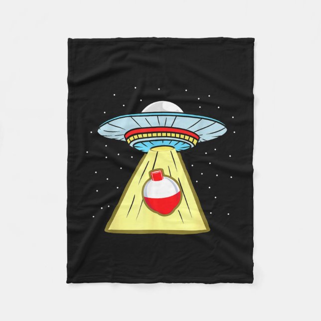 Fishing bobber ufo abduction  fleece blanket (Front)
