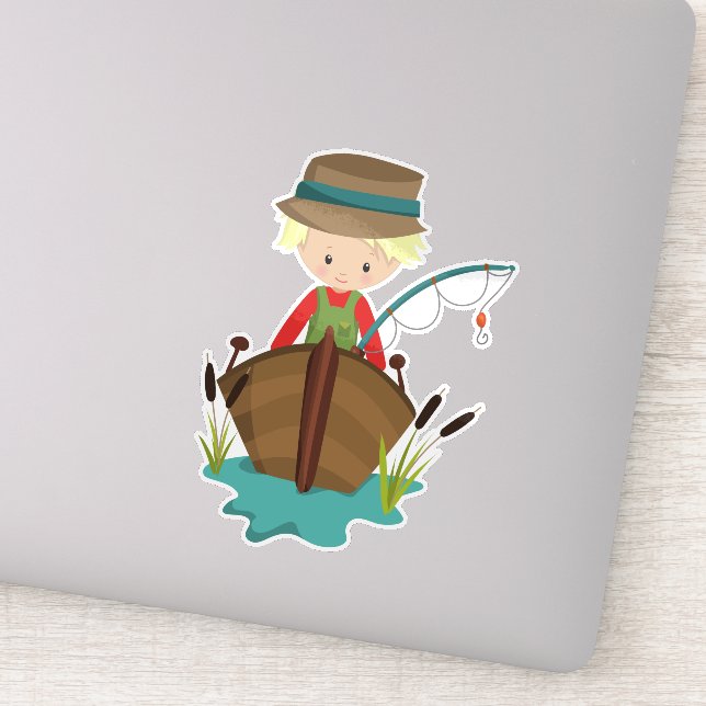 Fishing Boy, Fisherman, Fishing Rod, Blonde Hair (Detail)