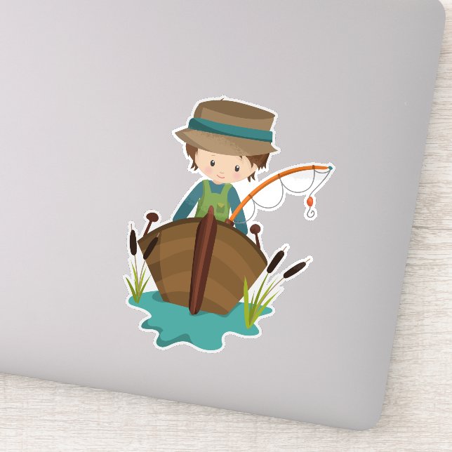 Fishing Boy, Fisherman, Fishing Rod, Brown Hair (Detail)