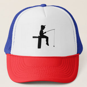 Fishing Boy Silhouette Trucker Hat