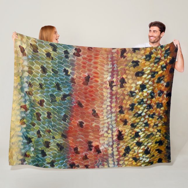 Fishing Brook Trout  Fleece Blanket (In Situ)
