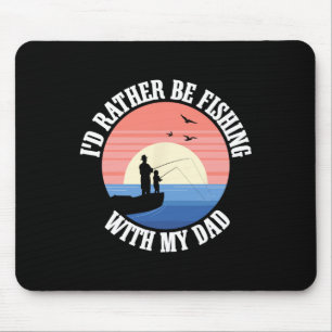Fishing Buddies Dad Father Daughter Fisherman Daug Mouse Pad