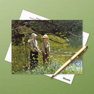 Fishing by the Pond Winslow Homer Postcard