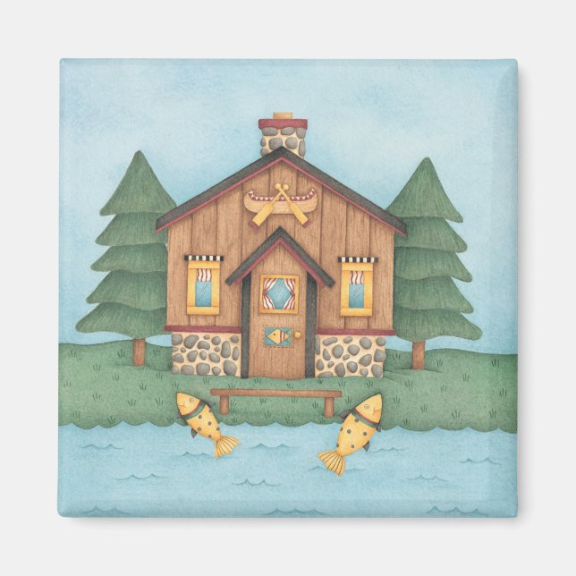 Fishing Cabin Magnet (Front)