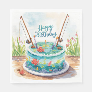Fishing Cake Birthday party for Fishing lovers  Napkin