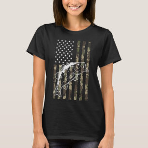 Fishing Camo American Flag B Patriotic Women Men K T-Shirt