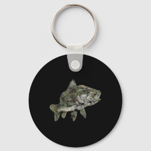 Fishing Camo Pattern B Fish Camouflage Key Ring