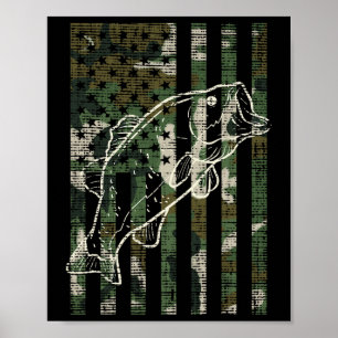 Fishing Camo Us Flag Fish B Patriot Fisherman Dad Poster