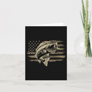 Fishing Camouflage American Flag Black B Fisherman Card