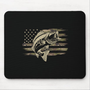 Fishing Camouflage American Flag Black B Fisherman Mouse Pad