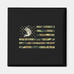 Fishing Camouflage Us American Flag B Fish Fisherm Magnet