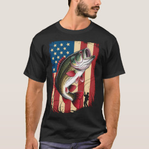 Fishing Camouflage US American Flag Bass Fish Fish T-Shirt