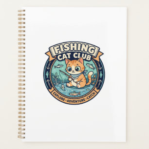 Fishing Cat Cute Cat T-Shirt Design - Fishing Cat  Planner