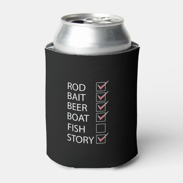 Fishing Check Off List Can Cooler (Can Front)