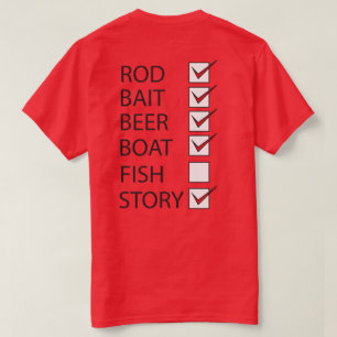 Fishing Check Off List Mens Funny T-shirt Red