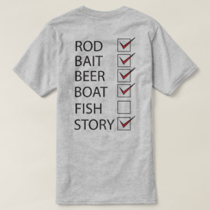 Fishing Check Off List on back Funny Light T-shirt