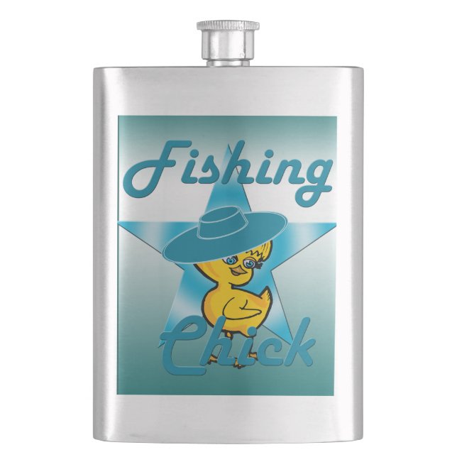 Fishing Chick #7 Hip Flask (Front)