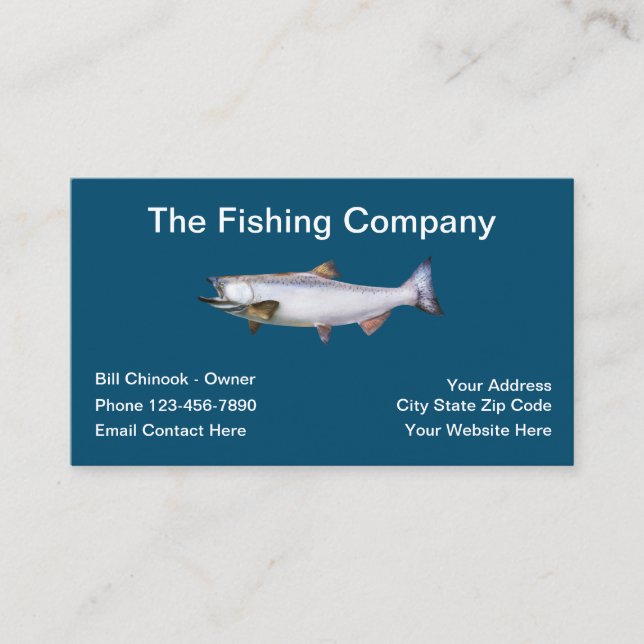 Fishing Chinook Theme Business Card (Front)