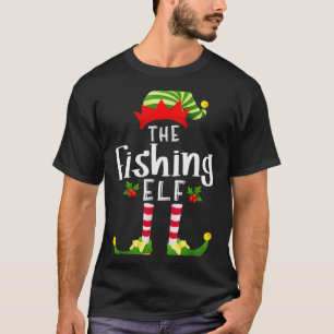 Fishing Christmas Elf Matching Pajama X-mas Party  T-Shirt