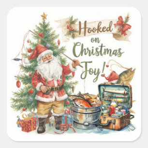 Fishing Christmas for fishing lovers Square Sticker