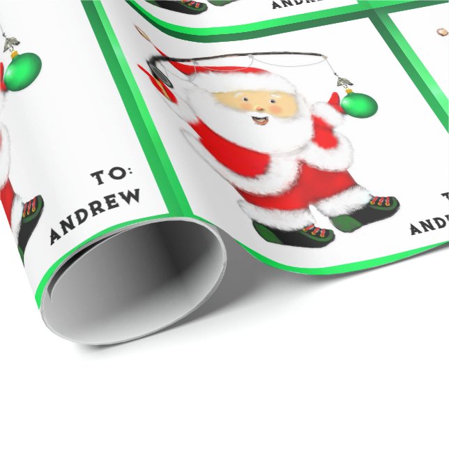 Fishing Christmas Gift Wrapping Paper (Roll Corner)