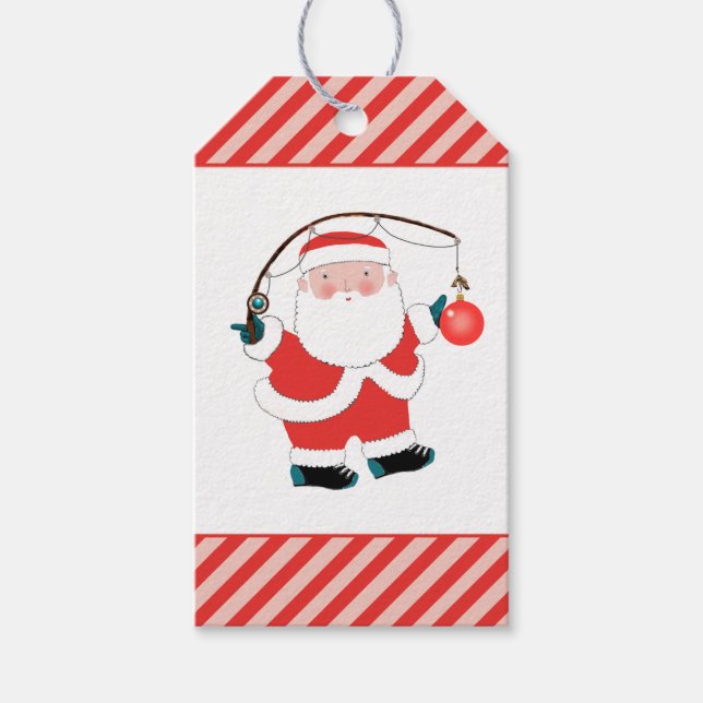 Fishing Christmas Holiday Gift Tags (Front)