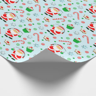 Fishing Christmas Holiday Gift Wrapping Paper