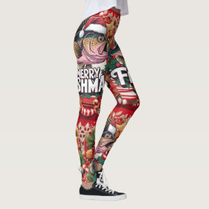 Fishing Christmas themed  Leggings