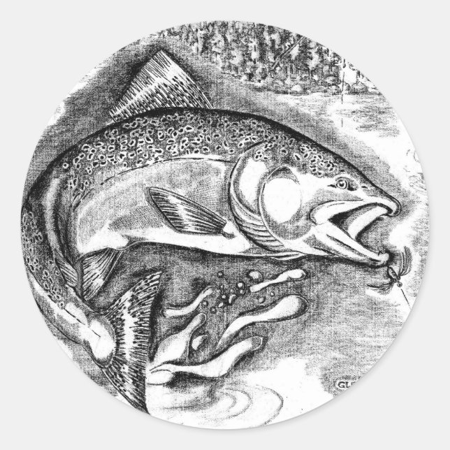 Fishing Classic Round Sticker (Front)