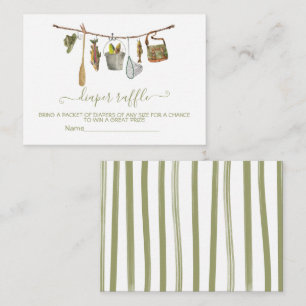 Fishing clothesline Diaper Raffle card