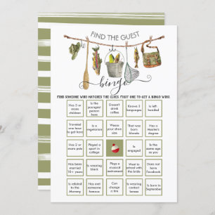 Fishing Clothesline Find the Guest BINGO Invitation