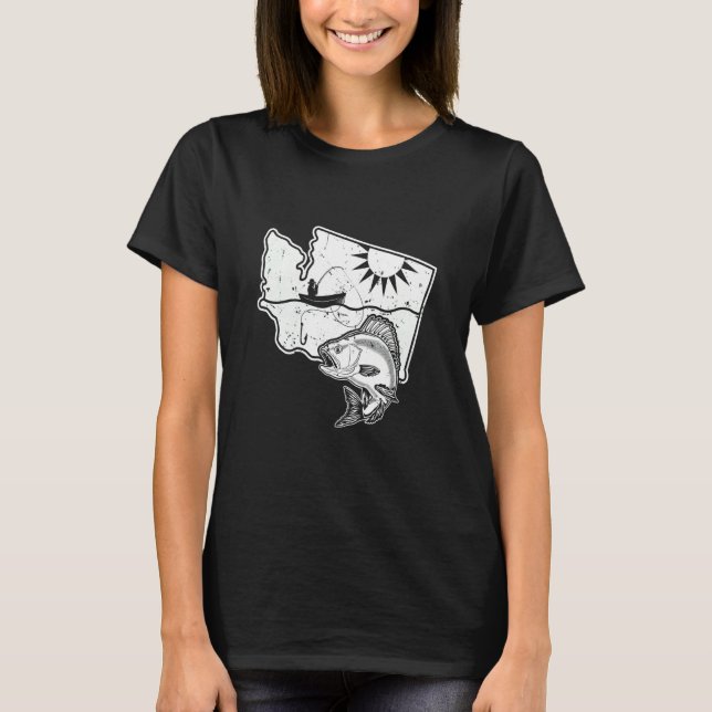 Fishing Cool Washington State Design T-Shirt (Front)