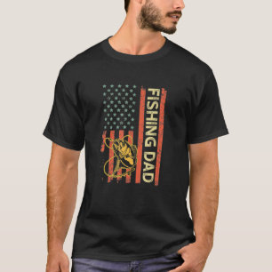 Fishing Dad American Flag Father's Day 4th Of July T-Shirt