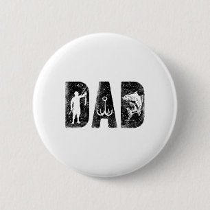 Fishing Dad Birthday Clic Bold Font Fish Daddy  6 Cm Round Badge