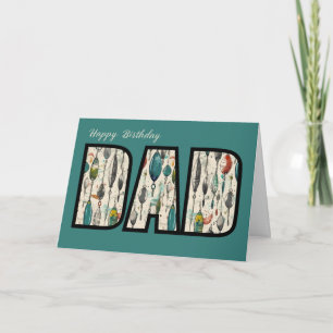 Fishing Dad Birthday With Lures in DAD Card
