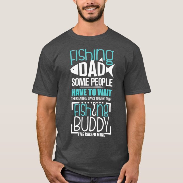 Fishing Dad Funny Father Kid Matching T-Shirt (Front)