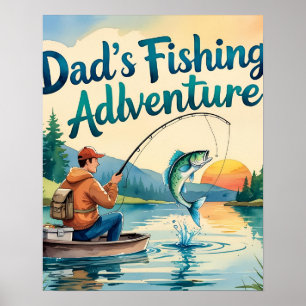 Fishing Dad’s Adventure Digital Poster Art