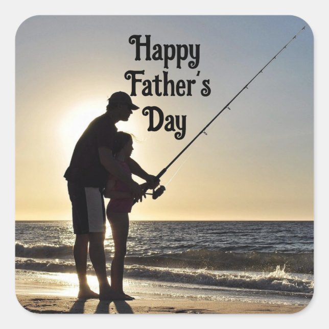 Fishing Dad Square Sticker (Front)