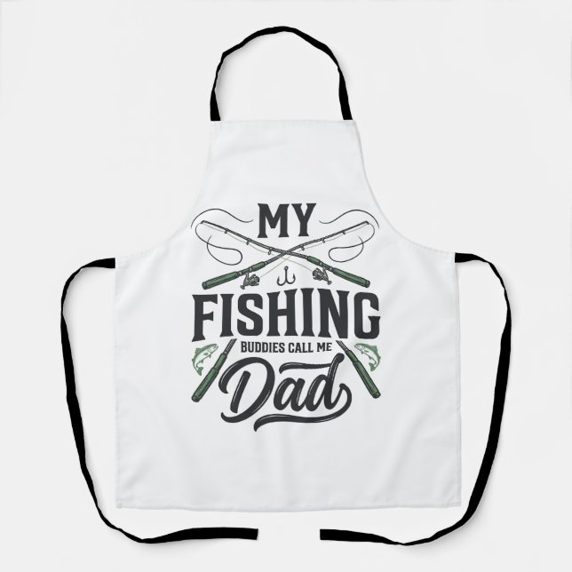 Fishing Dad Vintage Engraved  Shirt Design Apron (Front)