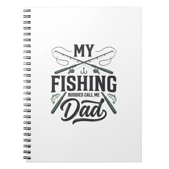 Fishing Dad Vintage Engraved  Shirt Design Notebook (Front)