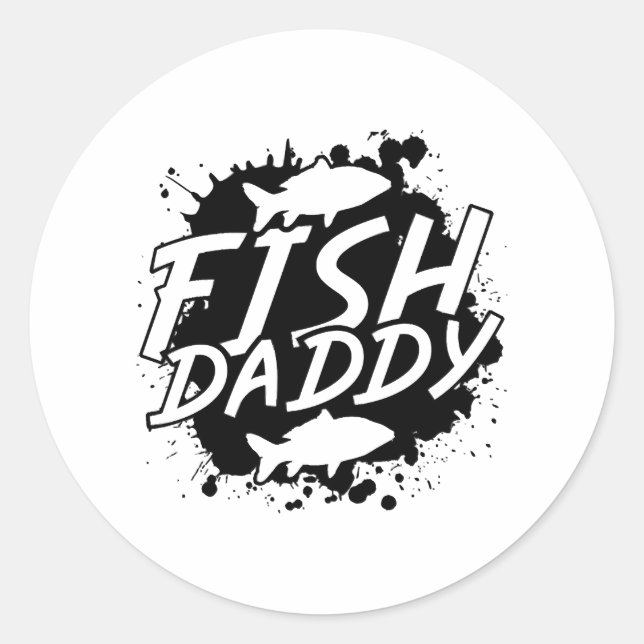 Fishing Daddy Daddy Fish Classic Round Sticker (Front)