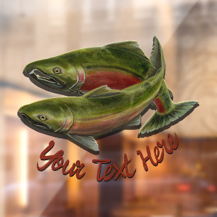 Fishing Decal Custom Salmon Fish Art Window Cling