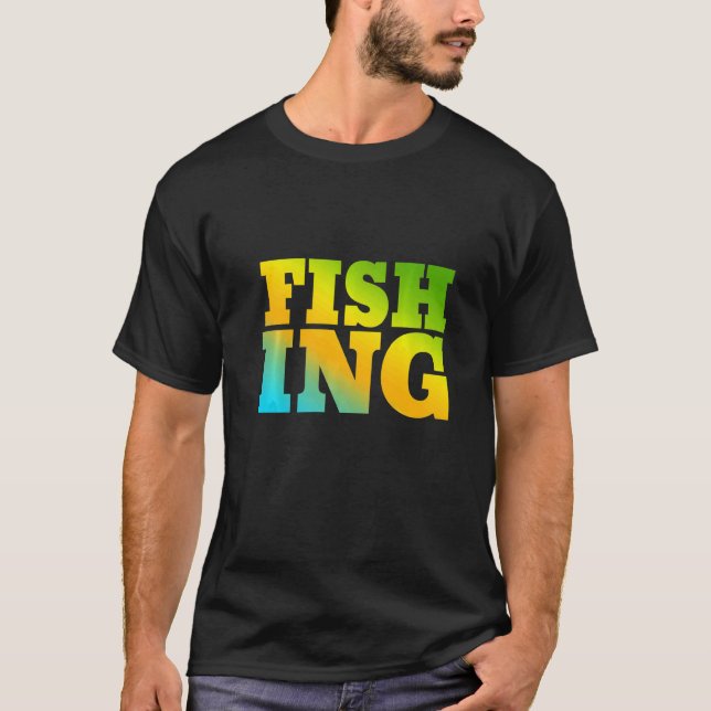 Fishing Designed With Nature Colours T-Shirt (Front)