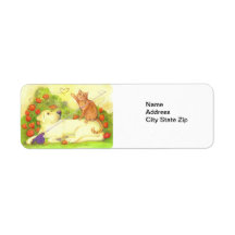 Fishing Dog and Cat / Return Address Labels