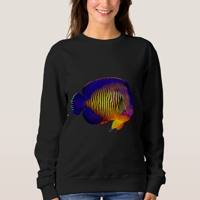 Fishing Dwarf Angelfish  Sweatshirt (Front)